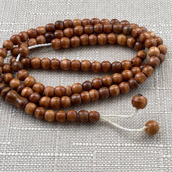 EID Prayer Tasbeeh Brown Real Wood Beads Religious Beads Pray Muslim Beads - Picture 2 of 8